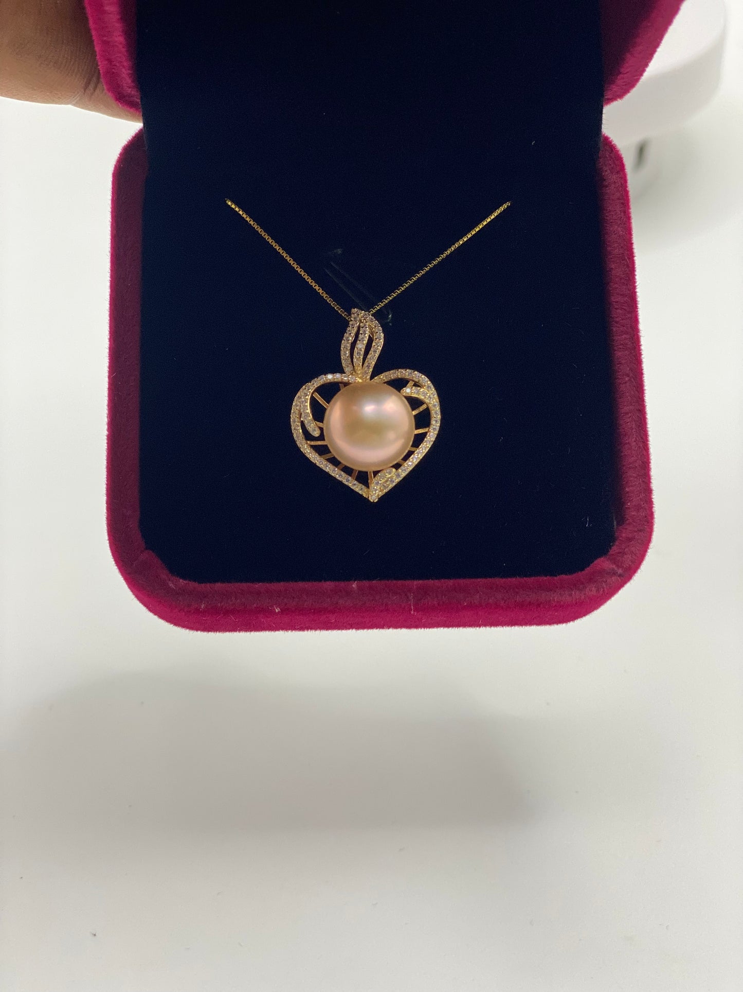 S925 Love Pearl Necklace + Rare Purple tear drop Necklace ( FOR GITA )