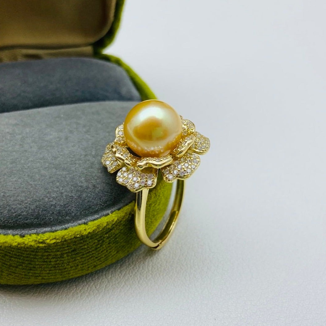 【02】S 925 Ring Set ( Pearl Size : 10 mm )
