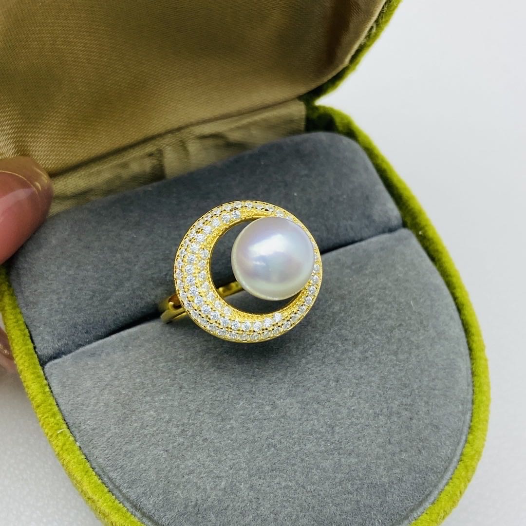 【09】S 925 Ring Set ( Pearl Size : 8 mm )