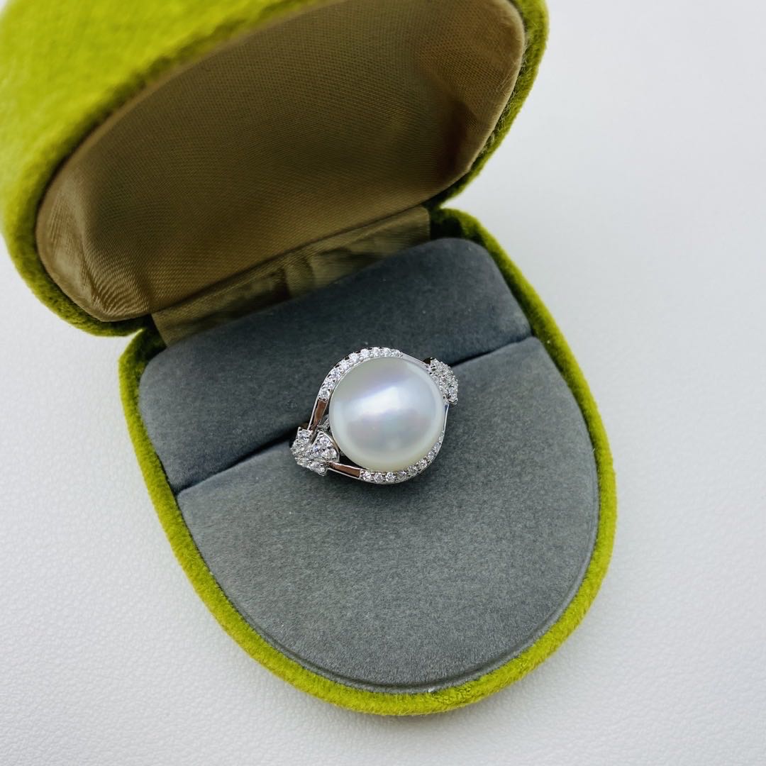 【10】S 925 Ring Set ( Pearl Size : 12 mm )