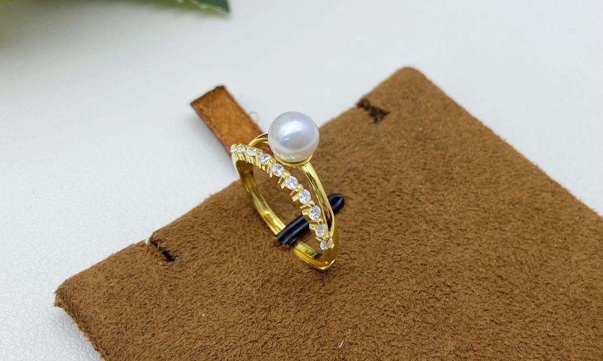 【13】S 925 Ring Set ( Pearl Size : 8 mm )