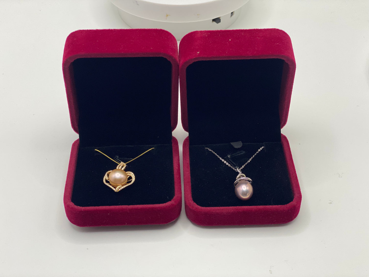 S925 Love Pearl Necklace + Rare Purple tear drop Necklace ( FOR GITA )