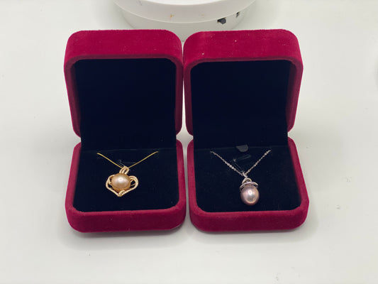 S925 Love Pearl Necklace + Rare Purple tear drop Necklace ( FOR GITA )