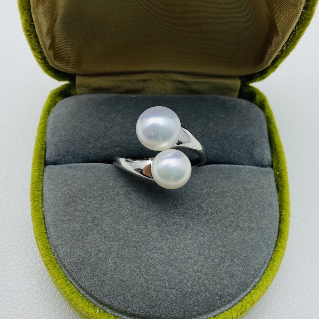 【08】S 925 Ring Set  ( Pearl Size : 8-9 mm  )