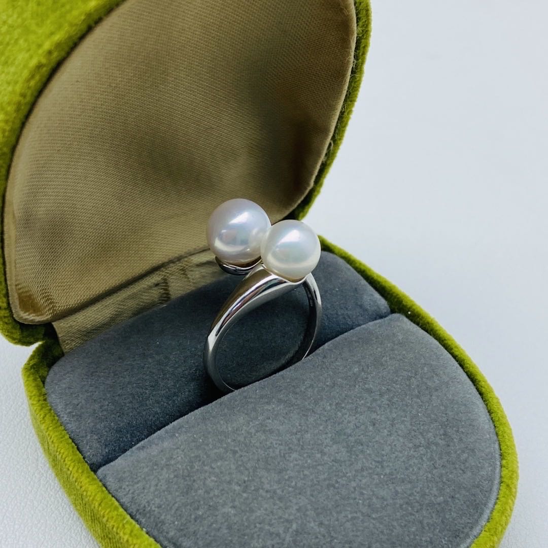 【08】S 925 Ring Set  ( Pearl Size : 8-9 mm  )