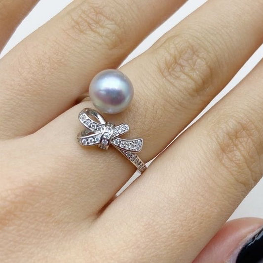 【12】S 925 Ring Set  ( Pearl Size : 8-9 mm  )