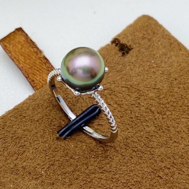 【15】S 925 Ring Set  ( Pearl Size : 9 mm  )