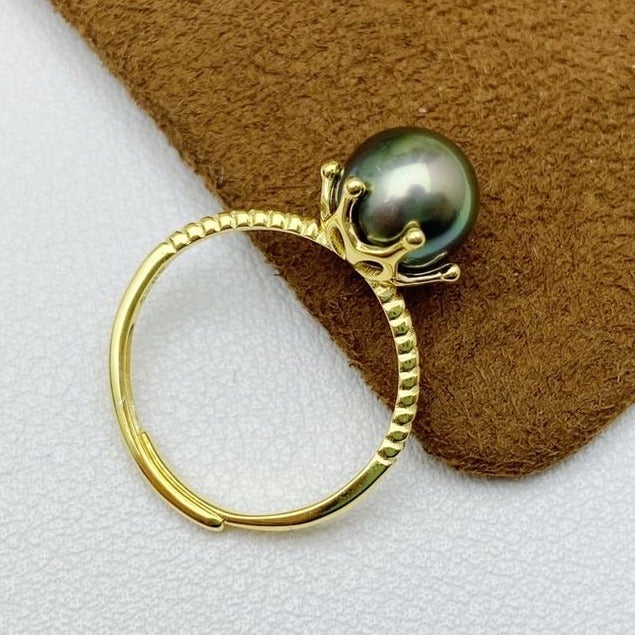 【15】S 925 Ring Set  ( Pearl Size : 9 mm  )