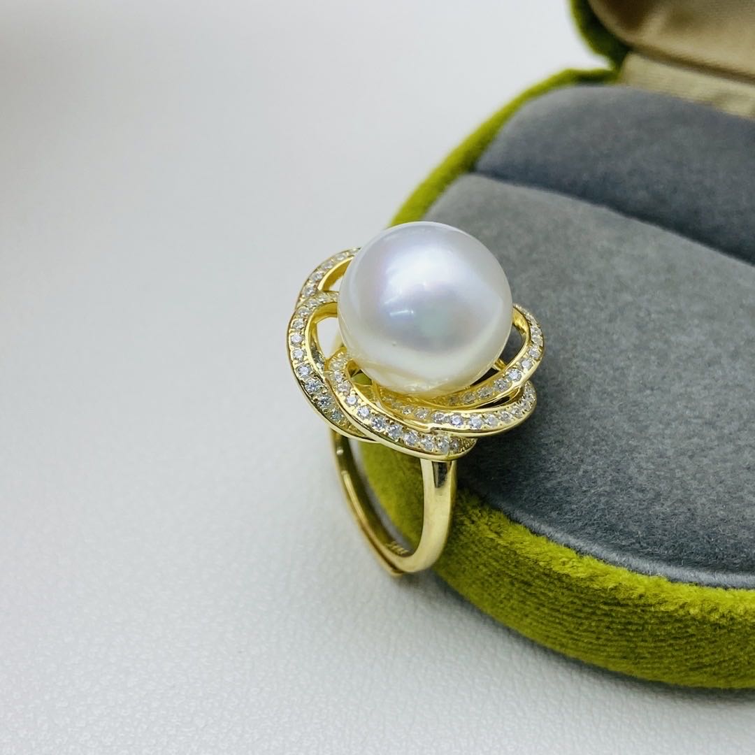 【04】S 925 Ring Set  ( Pearl Size : 12 mm  )