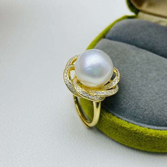 【04】S 925 Ring Set  ( Pearl Size : 12 mm  )