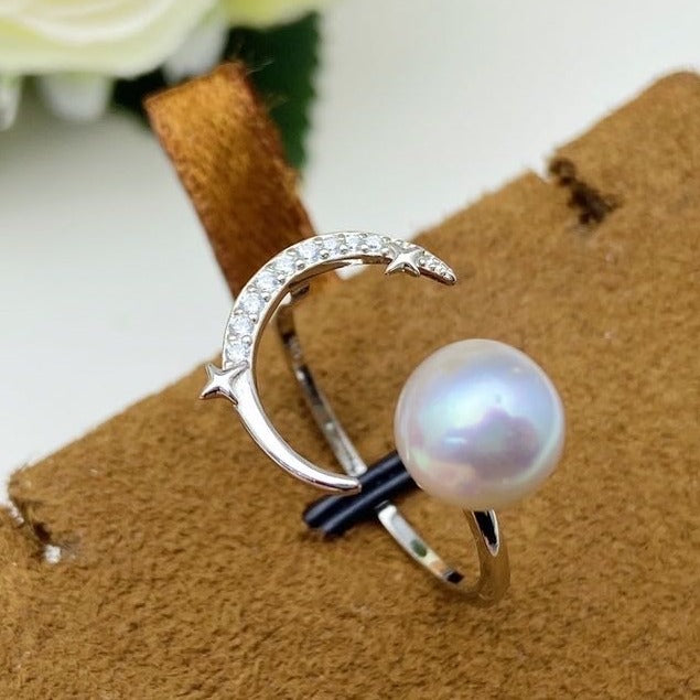【16】S 925 Ring Set  ( Pearl Size : 8 mm  )