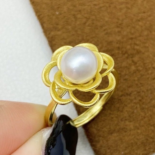 【17】S 925 Ring Set  ( Pearl Size : 8 mm  )