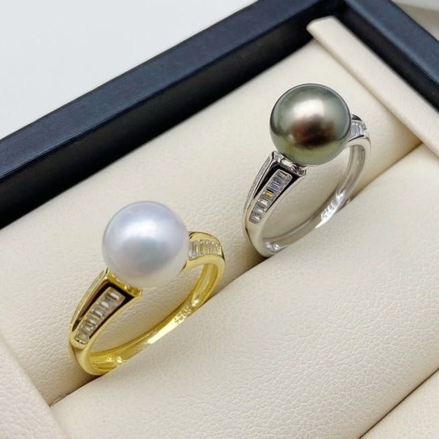 【18】S 925 Ring Set  ( Pearl Size : 8 mm  )
