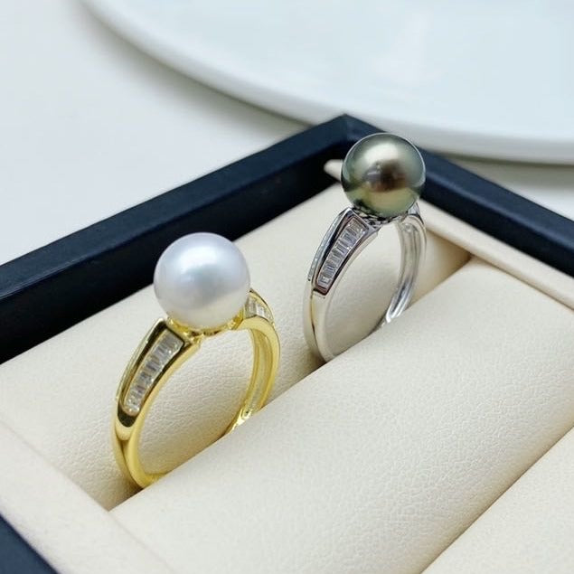 【18】S 925 Ring Set  ( Pearl Size : 8 mm  )