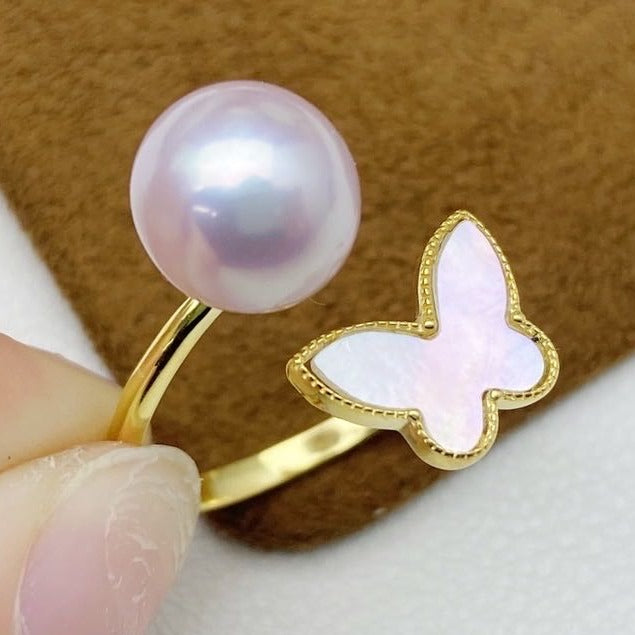 【19】S 925 Ring Set  ( Pearl Size : 10 mm  )