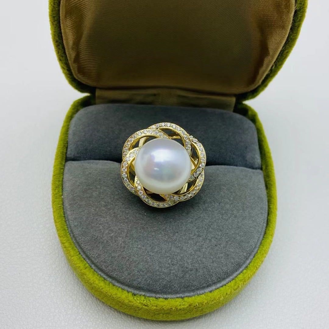 【04】S 925 Ring Set  ( Pearl Size : 12 mm  )