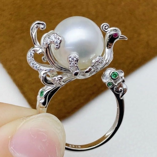 【21】S 925 Ring Setting  ( Pearl Size : 12 mm  )