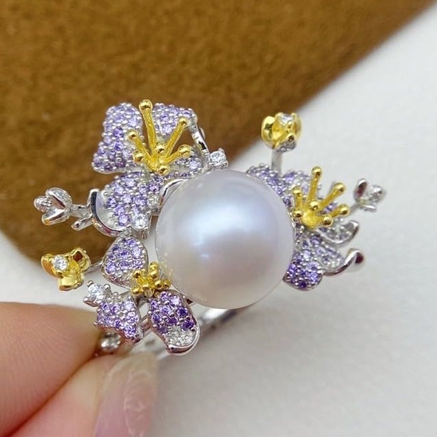 【21】S 925 Ring Setting  ( Pearl Size : 11-12 mm  )