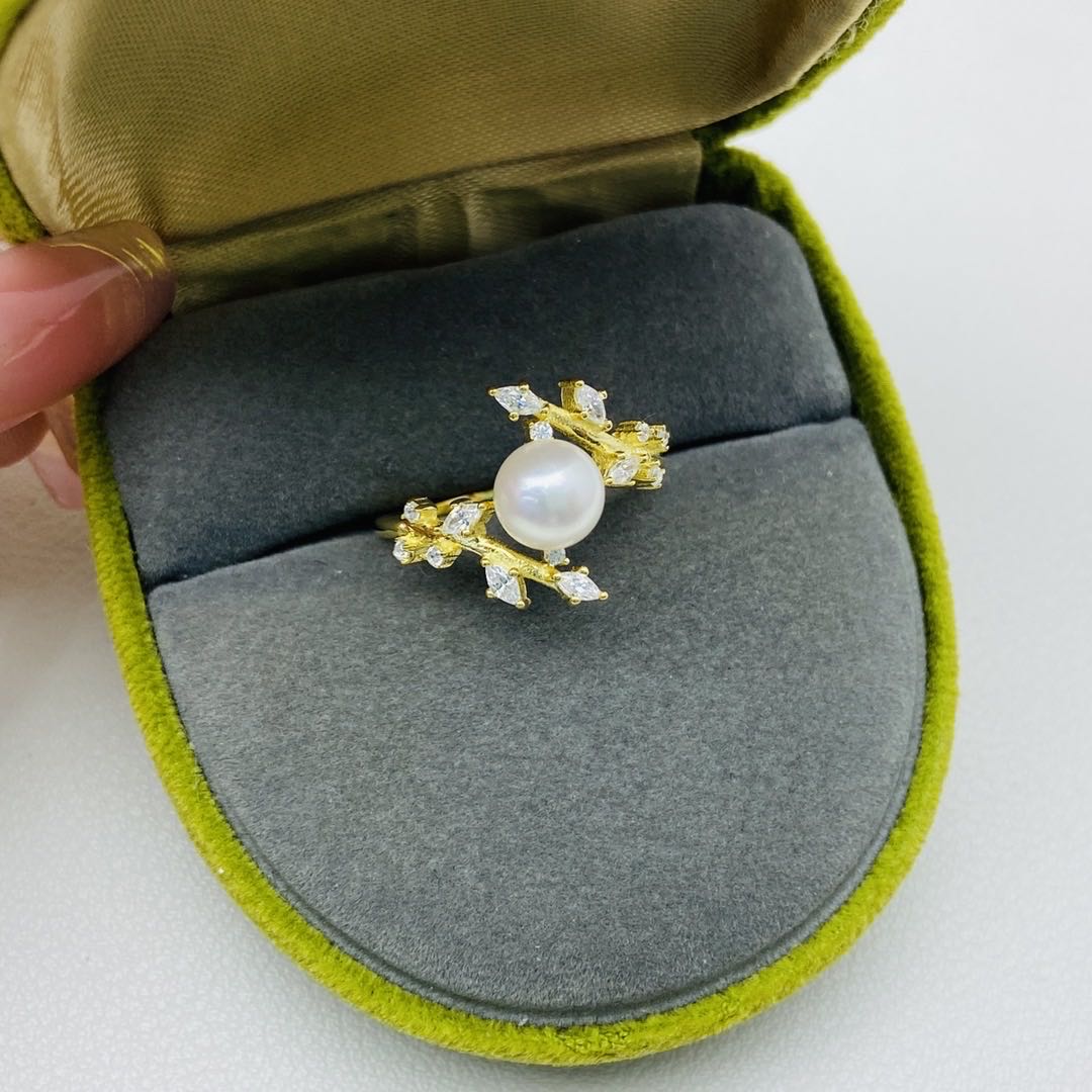 【06】S 925 Ring Set  ( Pearl Size : 7 mm  )