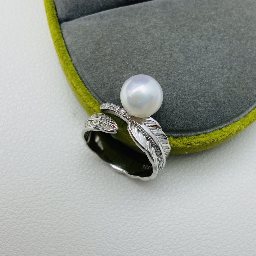 【01】S 925 Ring Set  ( Pearl Size : 8 mm  )