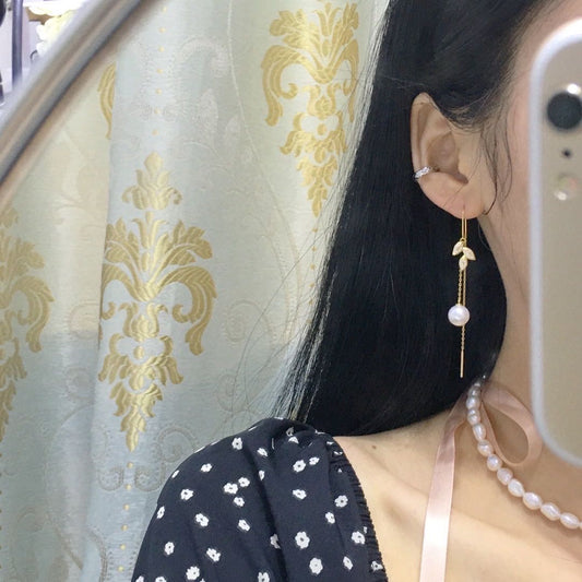 【01】 S 925 Earring Set  ( Pearl Size : 8 mm  )
