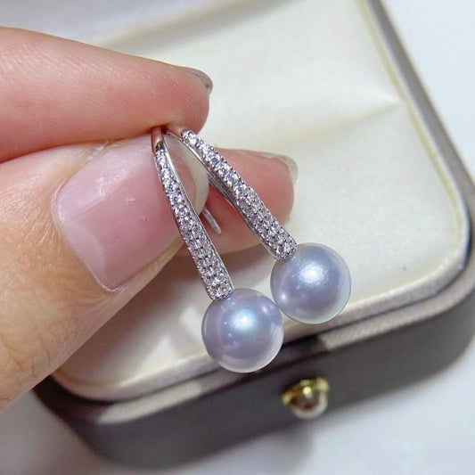 【02】 S 925 Earring Set  ( Pearl Size : 9 mm  )